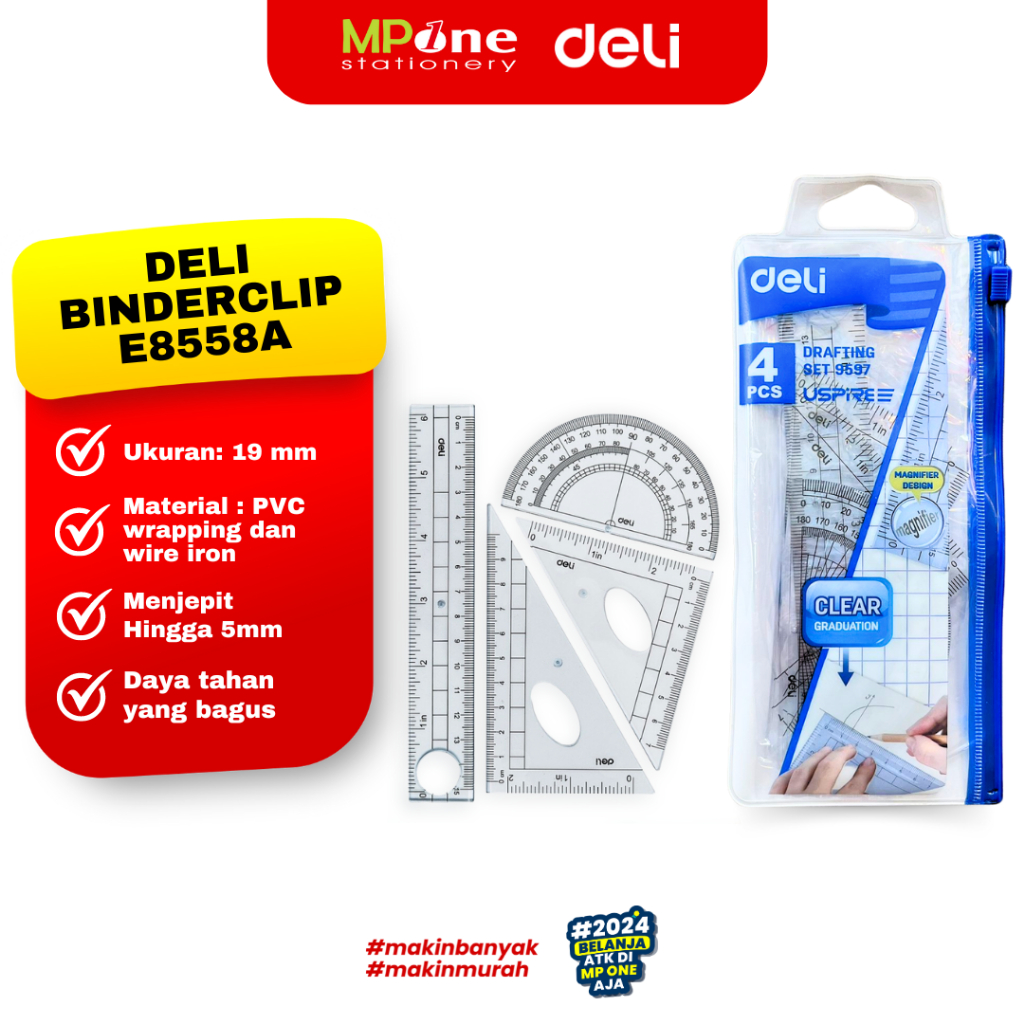 

(1 SHEET) Deli Mistar Plastik Sheet 15cm / Drafting Set Penggaris Set 4pcs Deli 9597