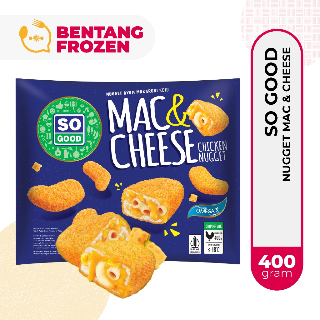 

So Good Mac and Cheese Chicken Nugget 400gr / Nugget Ayam Keju / So Good Mac n Cheese