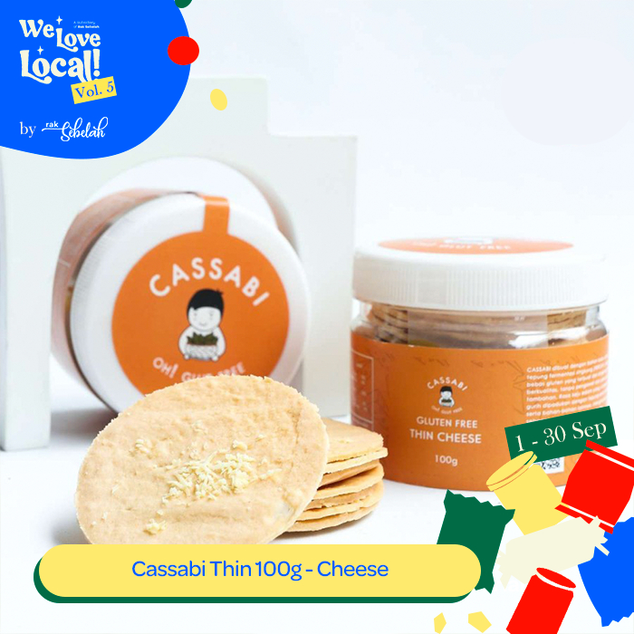 

Cassabi Thin Cheese Jar 100g - Gluten Free | Healthy Snack | Camilan Manis Rasa Keju | Rak Sebelah