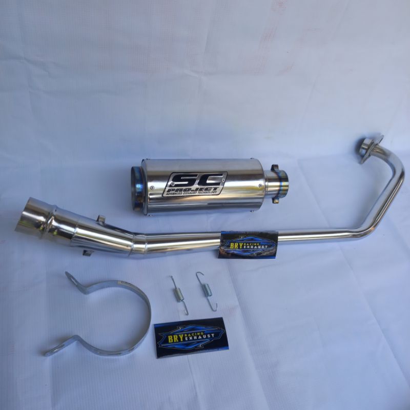 knalpot racing SC PROJECT crom full bas buat motor satria fu 150,sonic,jupiter mx old,jupiter mx new