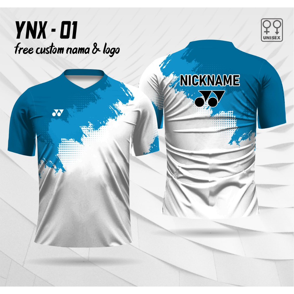 jersey badminton yonex baju olahraga bulutangkis yonex unisex free custom nama logo
