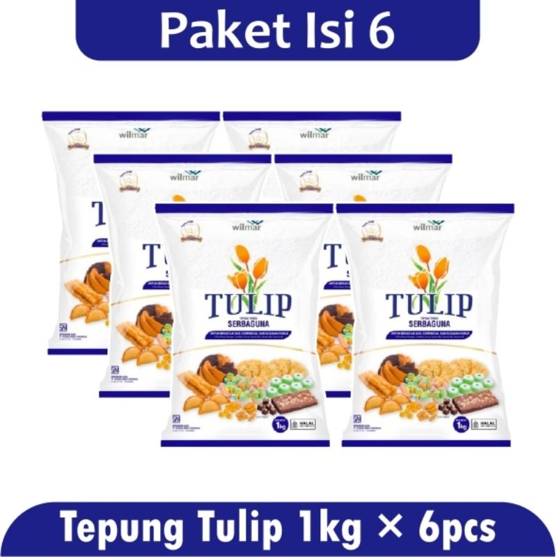 

[ Paket Isi 6] Tepung Terigu Serbaguna Tulip Kemasan 1kg