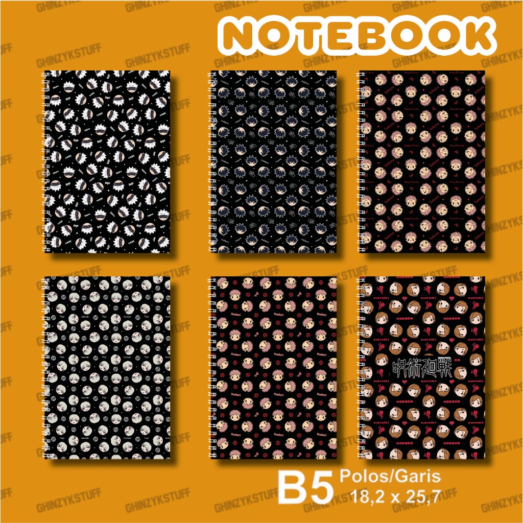 

Notebook Anime Ukuran B5 18,2 x 25,7 cm Jujutsu Kaisen Seri 3 Pattern YOTAKUSHOP