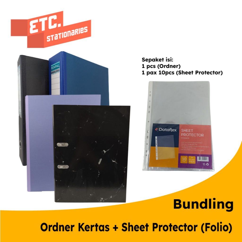 

Bundling Ordner Kertas [771] + PP Pocket / Sheet Protector Folio Dataflex