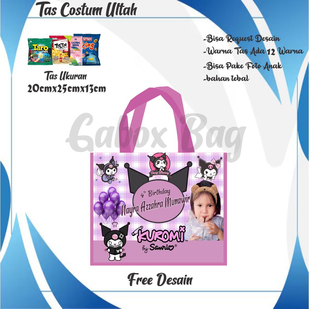 

tas ulang tahun costum kuromi