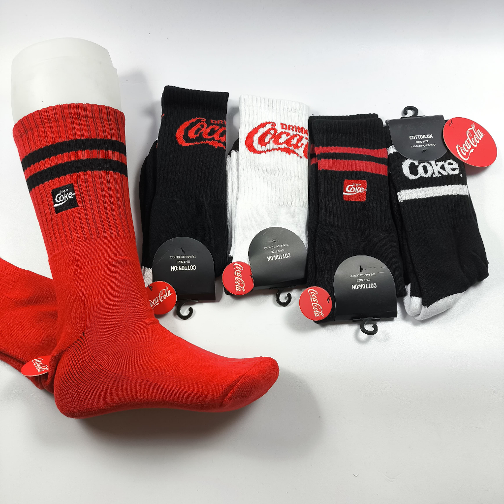 Kaos Kaki Cotton On Coca Cola Crew Active Socks Panjang Tebal