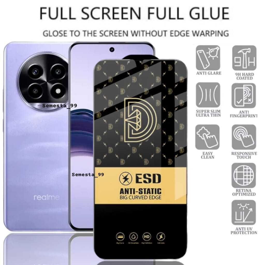 ORI  Tempered Glass ANTI STATIC CLEAR REALME 13 13+ 12 12+ 11 10 9 9i 9Pro 8 8i 8Pro 7 7i 7Pro 6 6Pr