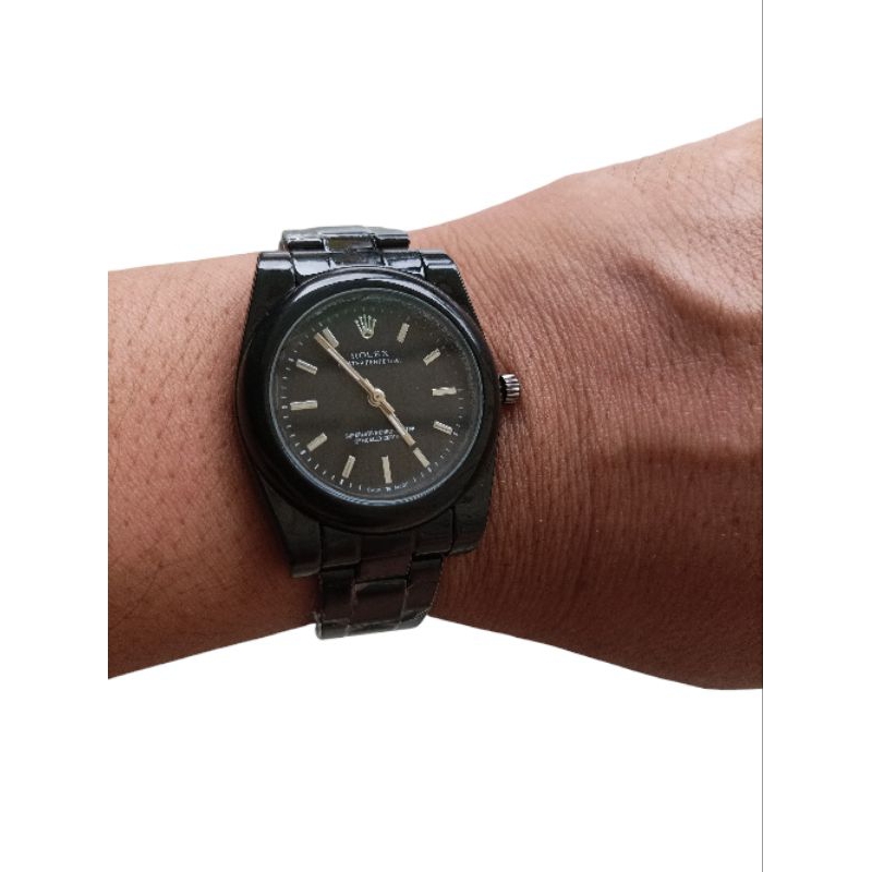 Jam Tangan Rolex Wanita, Diameter 3,2cm, Warna Hitam