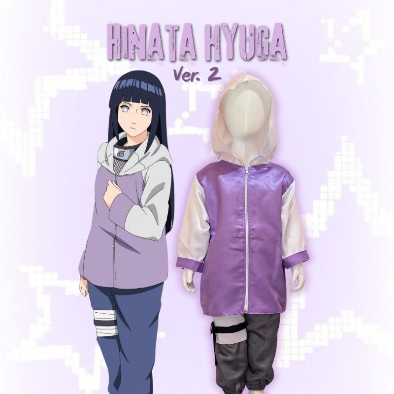 Kostum Hinata Hyuga Untuk Anak dan Dewasa Versi Tangan Panjang | Hinata Hyuga Costume For Kids and A