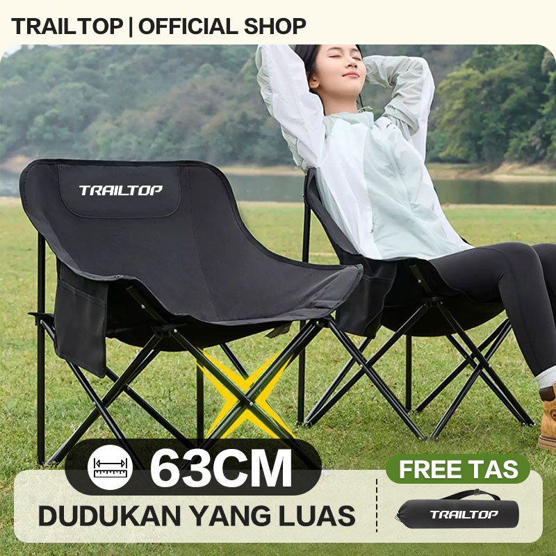 TrailTop Kursi Lipat Outdoor Kursi Santai Kain Oxford Bangku Lipat Kursi Lipat Portable