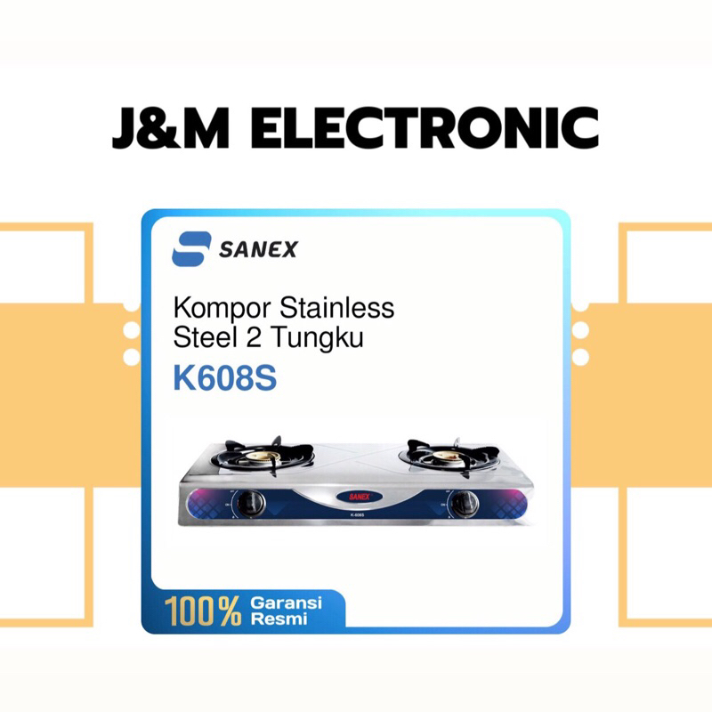 Kompor Sanex 2 tungku K-608S/ kompor sanex dua tungku (Stainless )