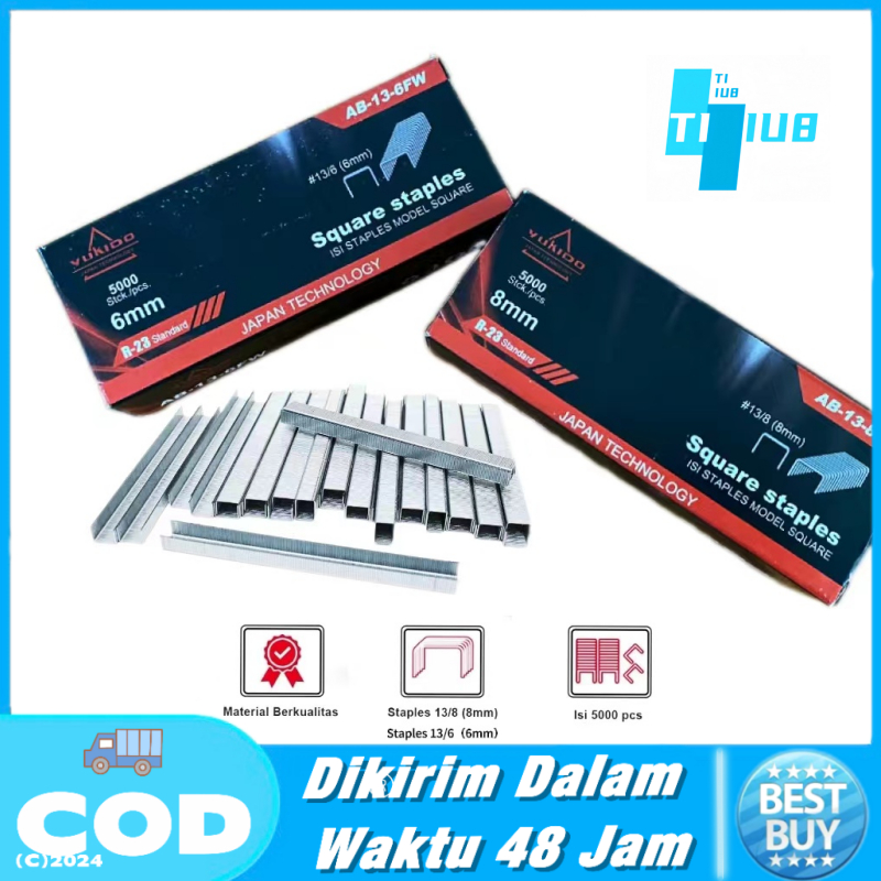 

Isi Staples Paku Tembak 13/8mm 13/6mm U 5000pcs / Refil Refill Isi Ulang Air Nailer Angin Stapler Gun Tracker