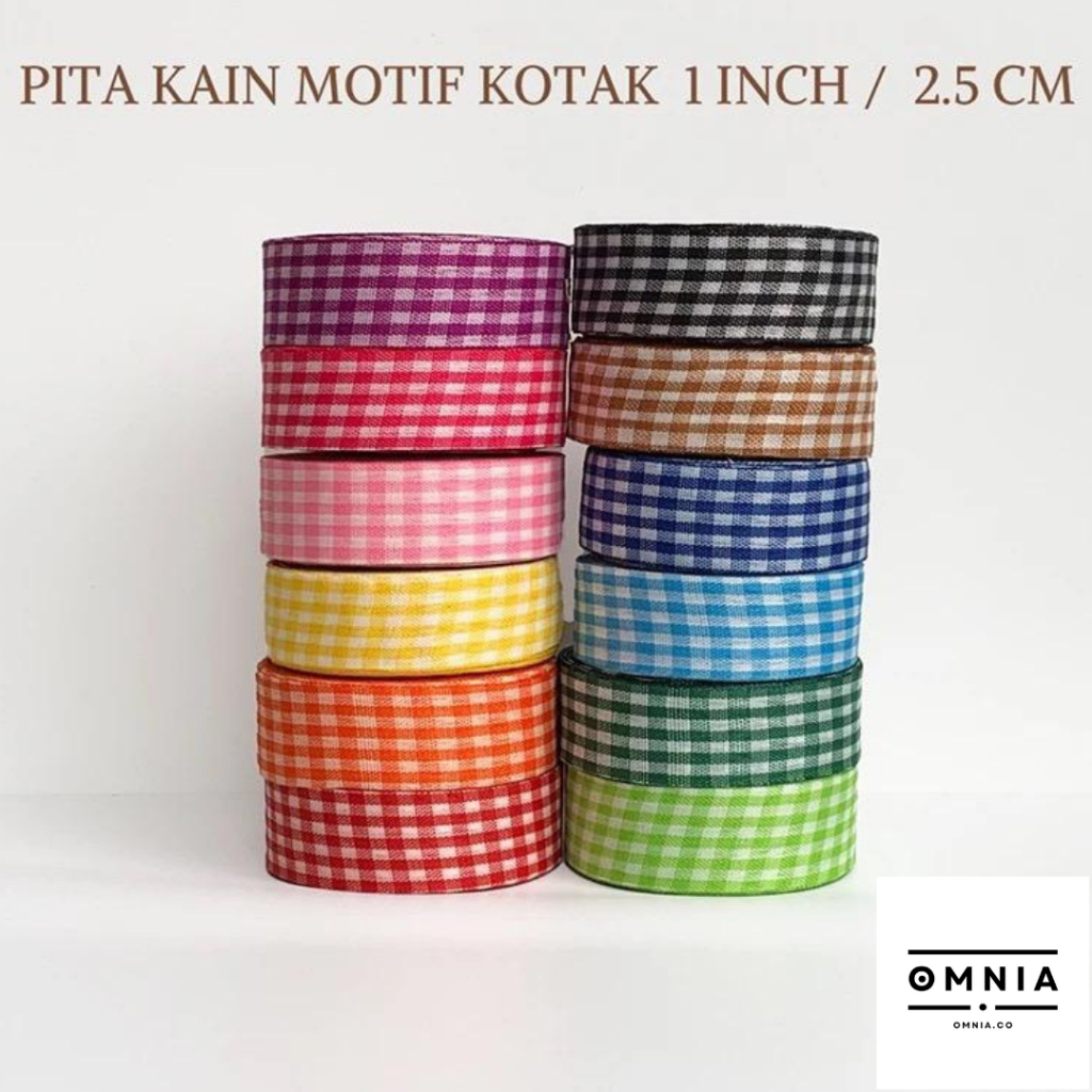 

Pita Kain Motif Kotak 1 inch 2,5 cm