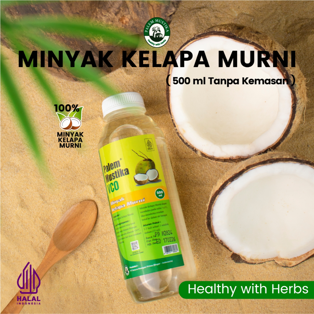 

VCO Minyak Kelapa Murni Palem Mustika | 500 ML TK Diet Keto