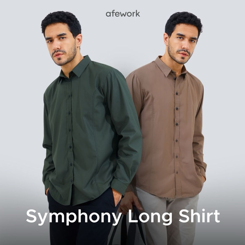 Afework - Symphony long shirt reg fit / Kemeja polos lengan panjang ori afework