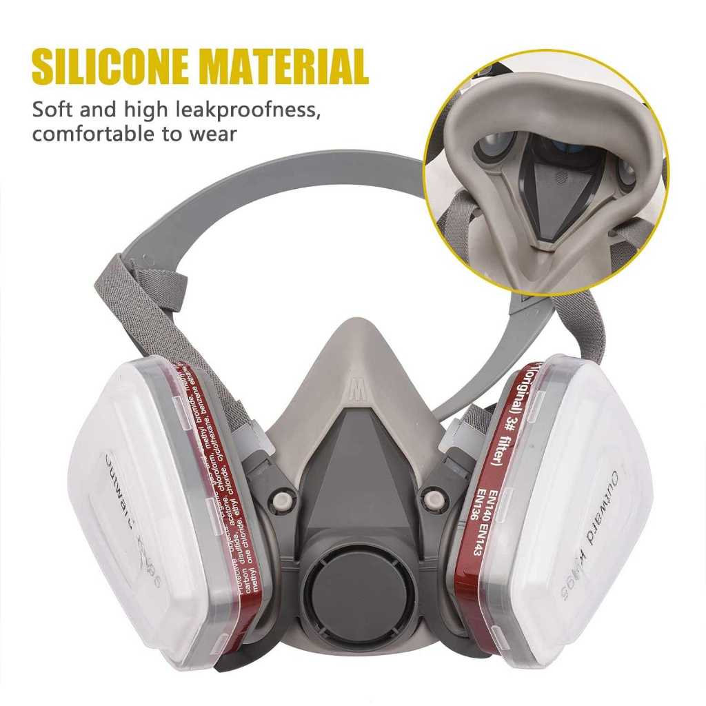 Masker KN95 Original Industri Kimia Cat Woodworking Half Face Safety Mask Respirator