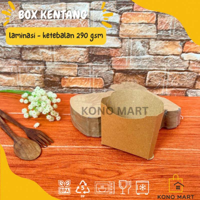 Box Kentang Goreng Jajanan Laminasi 290 gsm / Box Snack Gorengan Tahu Goreng Snack Jajanan Murah Eko