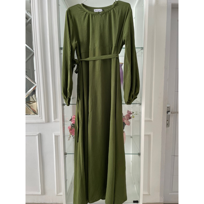preloved hulya dress warna army by dailyal.official