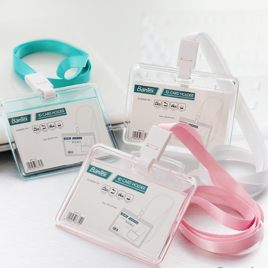 

Bantex ID CARD Name Tag Clear Transparent POTRAIT / LANDSCAPE + Lanyard Transparan Murah Berkualitas