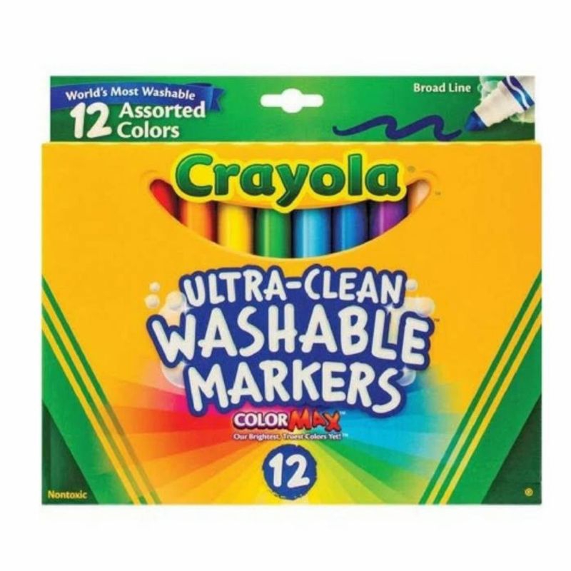 

(IAS) Crayola Ultra-Clean Washable Markers 12colours / Spidol Warna