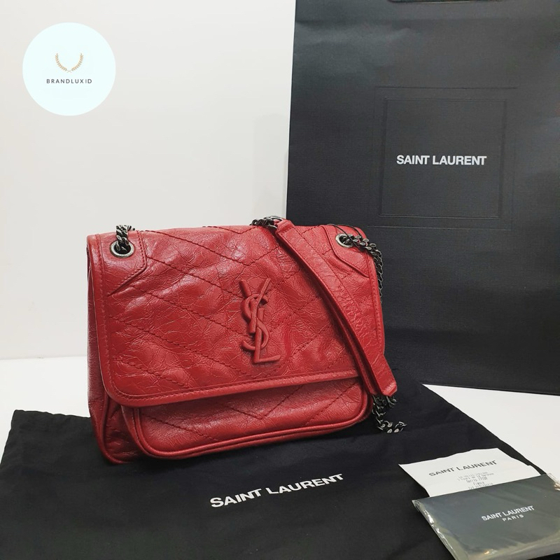 Ysl Saint Laurent Niki Baby small Red PHW