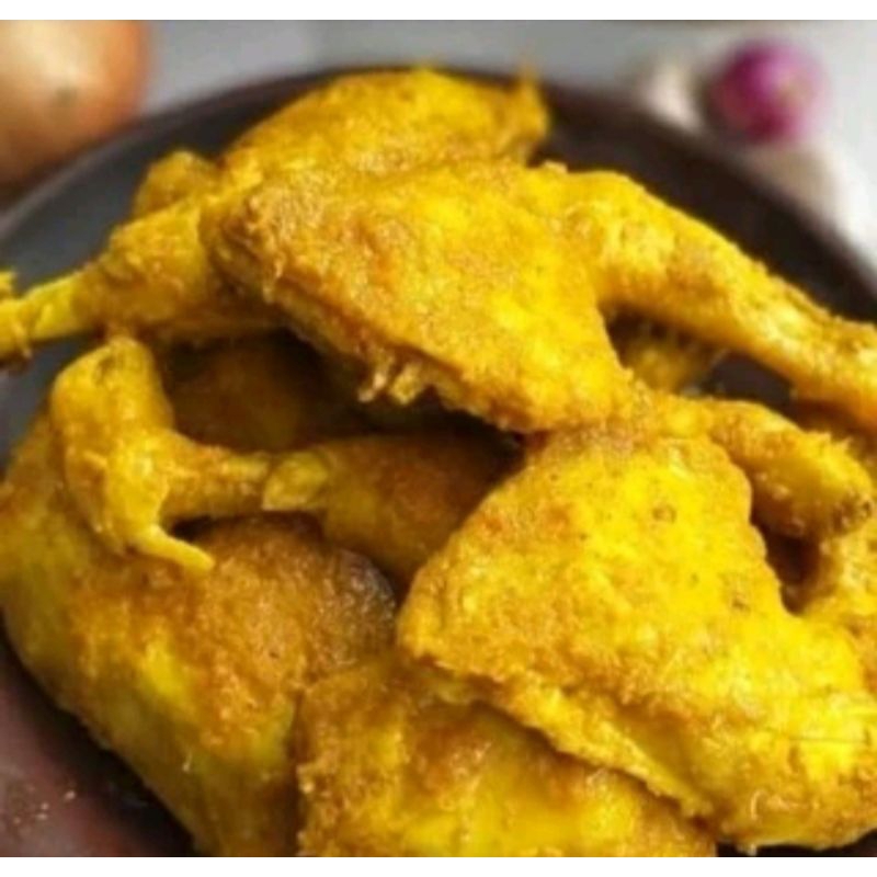 

AYAM BUMBU UNGKEP KUNING 4 POTONG PAHA KANAN KIRI DAN DADA KANAN KIRI