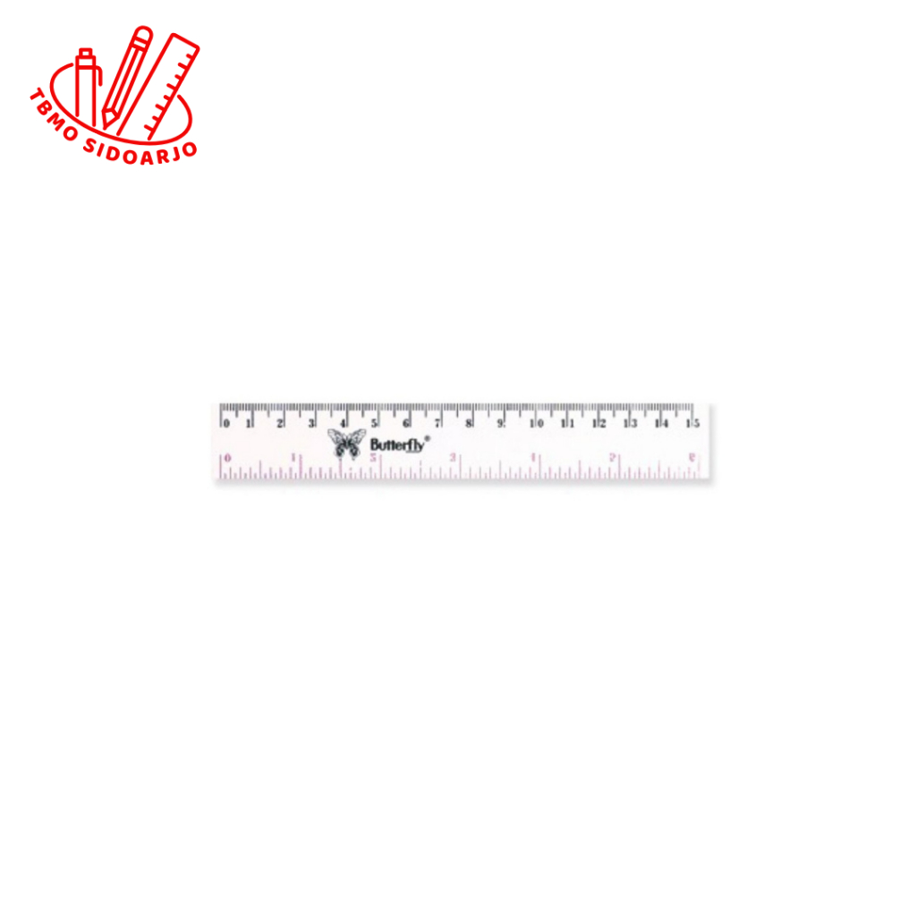 

TBMO Penggaris Butterfly 15cm / Penggaris Plastik Butterfly