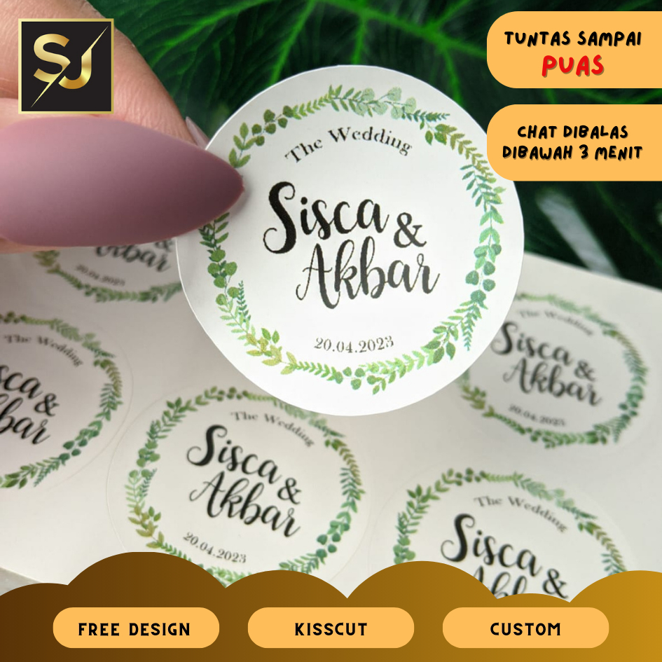 

Sticker Wedding Sangjaya Stiker Nikah Label Souvenir Tunangan Segel Logo Nikah Murah Bandung