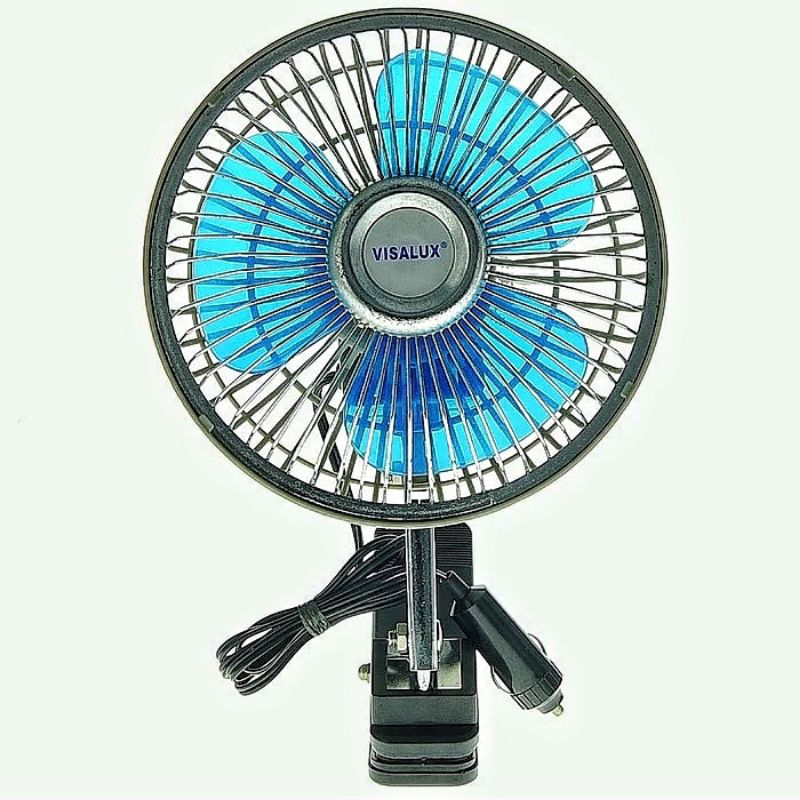 Kipas Angin DC 12V 8 Inch Visalux / Kipas Angin Mobil 12 Volt 8 inci / Kipas Angin Jepit Mobil DC Fa