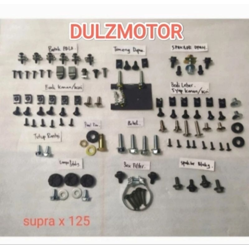 Baut Full Set Body Honda Supra x 125 Lama / Baut Lengkap Bodi Supra x 125 Old