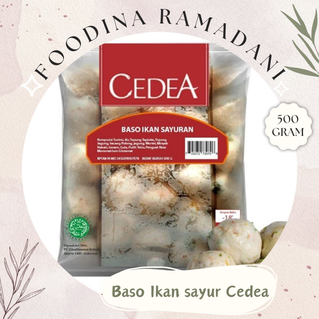 

BASO FISH Bakso Ikan Sayuran - Cedea [ 500gr ] Harga Per BKS