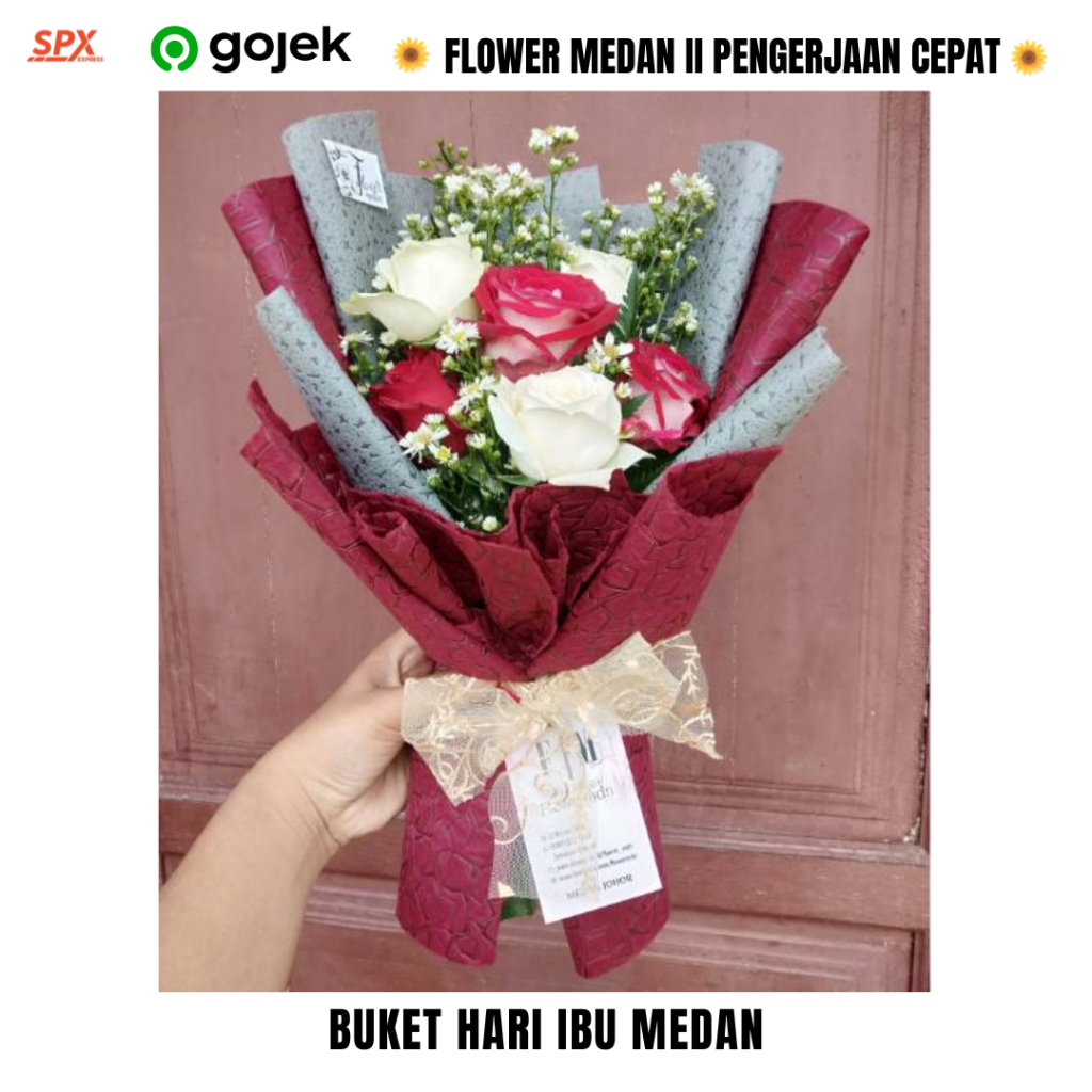 flower medan buket bunga asli mawar merah pengantin wisuda snack boneka buket anniversary ulang tahu