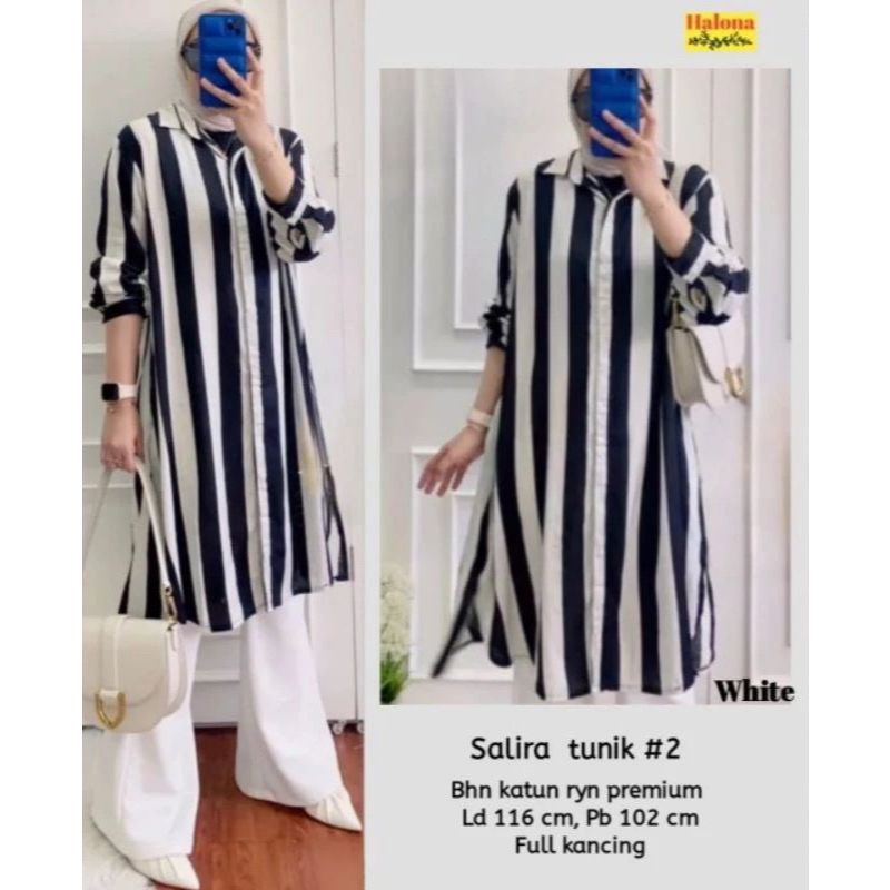 value pack tunik jumbo motif salur lengan panjang bahan rayon premium