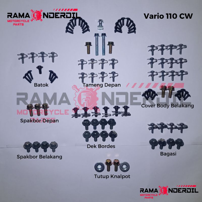 Baut / Baud set full body motor Vario 110 CW Old/Karbu