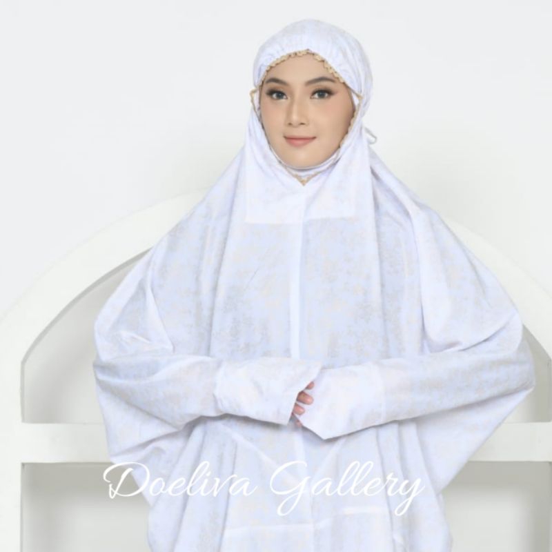 Mukena Terusan Dewasa Putih Glitter Poil Bordir Tasikmalaya By Doeliva Gallery