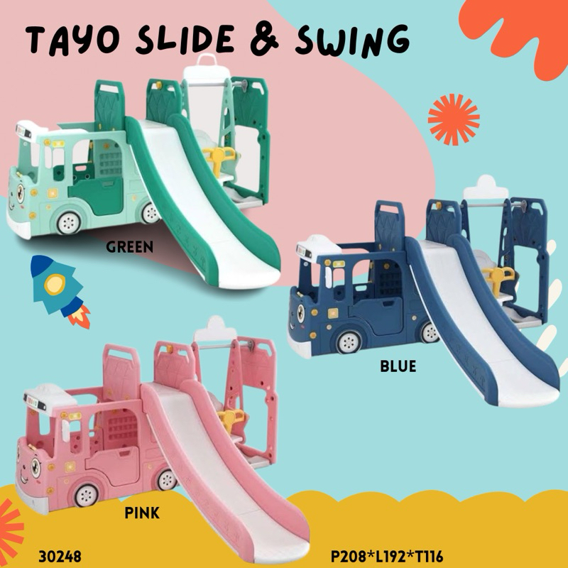 TAYO SLIDE AND SWING PEROSOTAN AYUNAN PLAYGROUND
