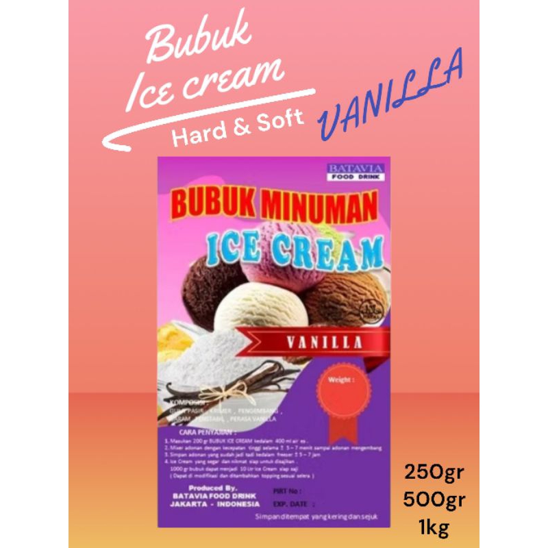 

Grosir Bubuk Es Krim Vanilla 250gr 500gr 1kg Ice Cream Powder Vanilla