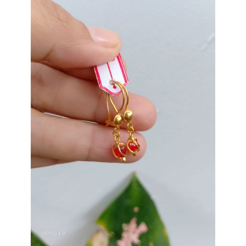 anting anak dewasa bahan perak lapis emas 22 karat