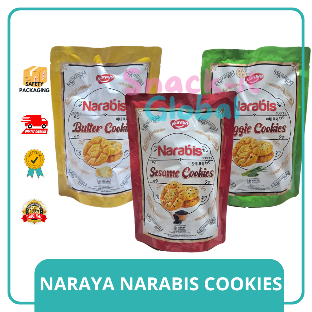 

[GROSIR] Naraya Narabis Cookies 220gr Butter Sesame Veggie