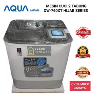 AQUA Mesin Cuci 2 Tabung 7Kg QW-760XT Transparan Hijab Series 760XT