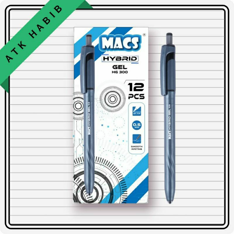 

Pulpen Macs Hybrid HG-300 Cetek (1pack isi 12)