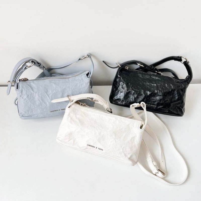 Tas ck selempang bahu hitam putih biru