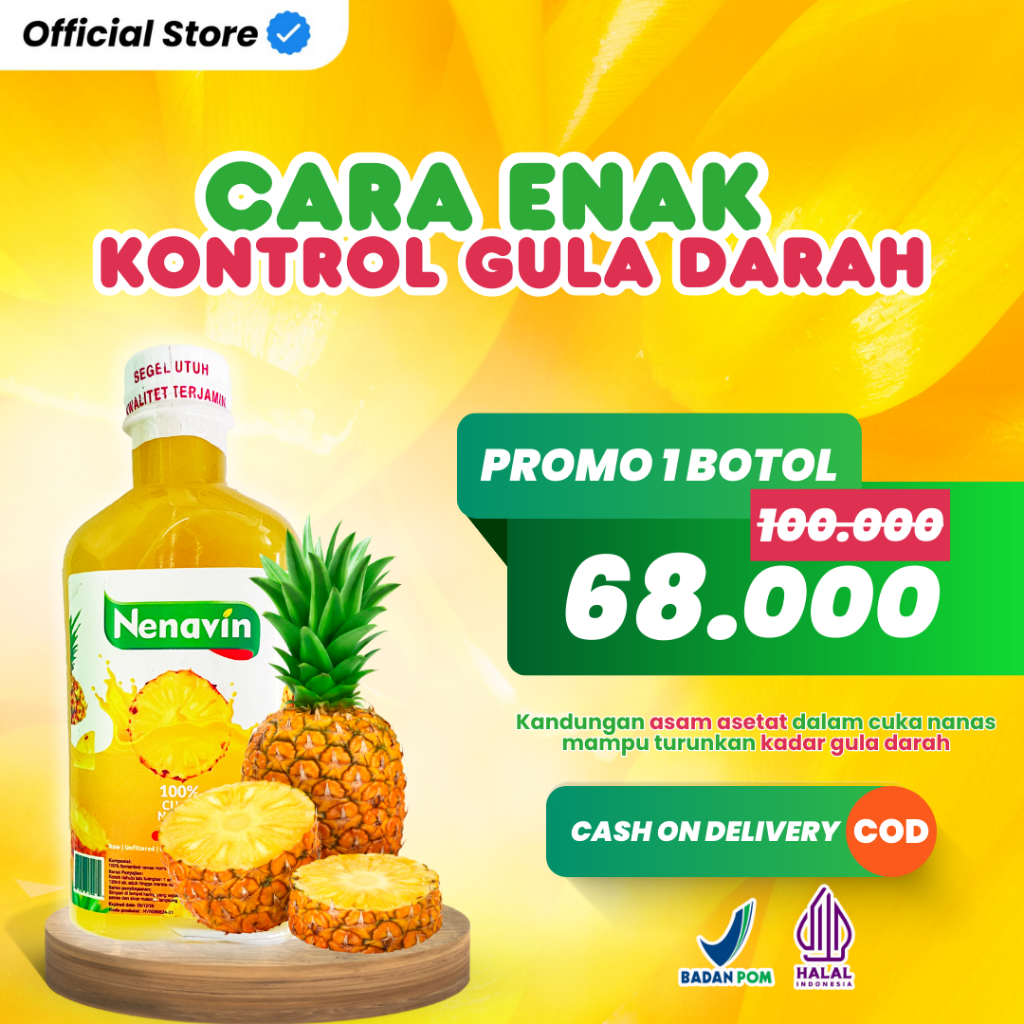 

Cuka Nanas Nenavin - 100% Original - BPOM & Halal MUI - Solusi Diabetes