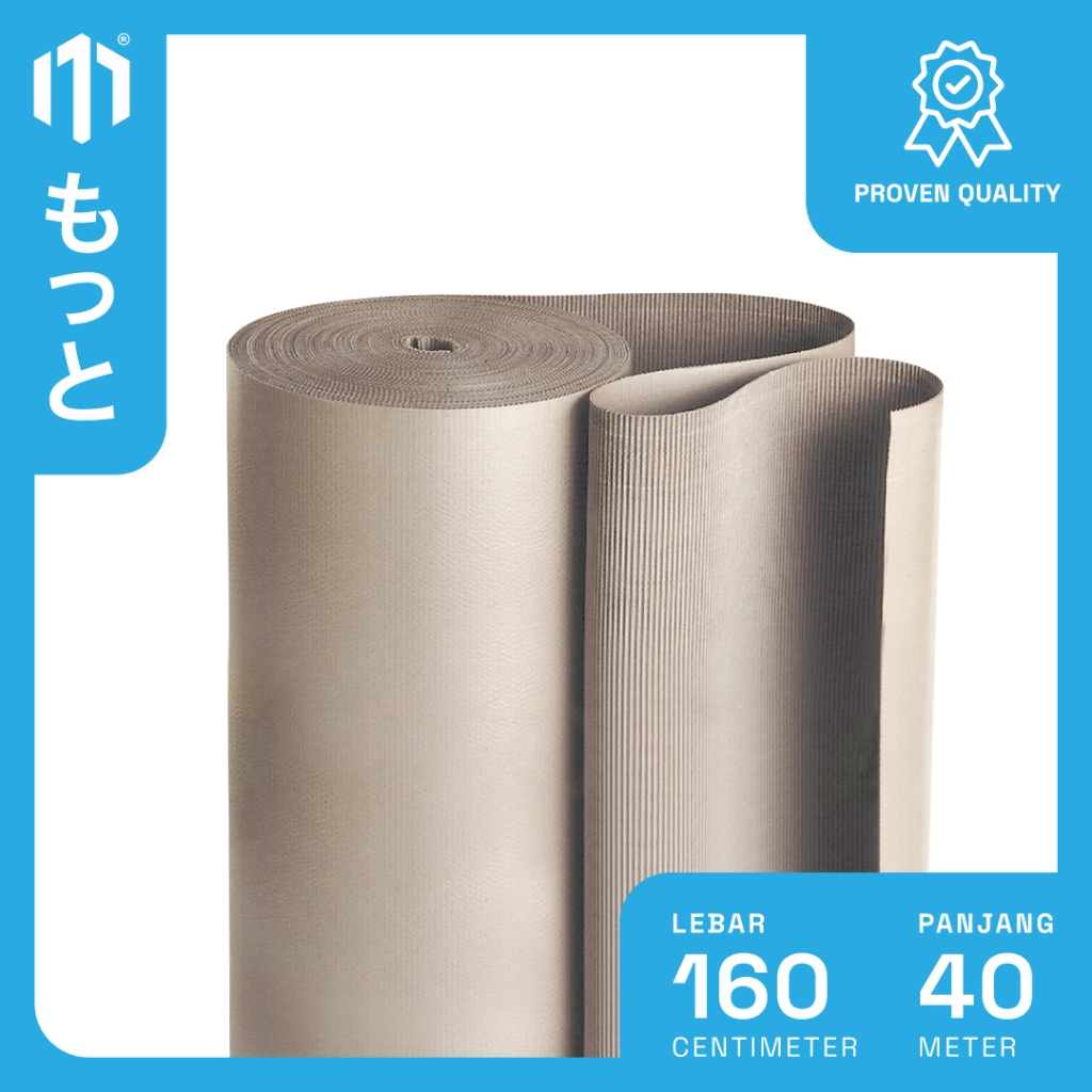 

Single Face / Corrugated Roll Ukuran 160 CM x 40 M - Karton Lembar Untuk Packing - Motto Single Face