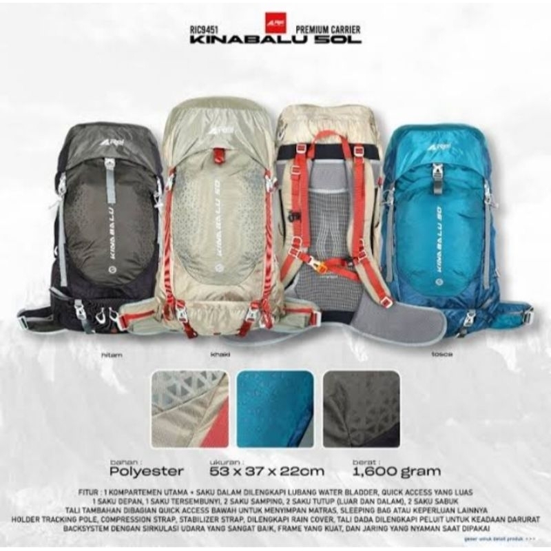 CARRIER AREI KINABALU 50L