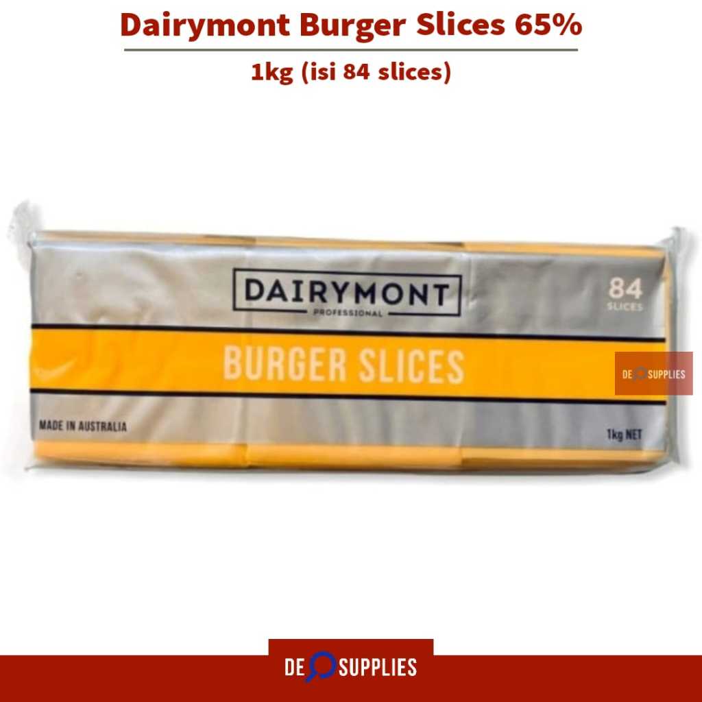 

Dairymont Red Cheddar 1kg (84slices) - Burger Slice 65% Keju Lembaran Australia Cheese Sandwich Hotdog