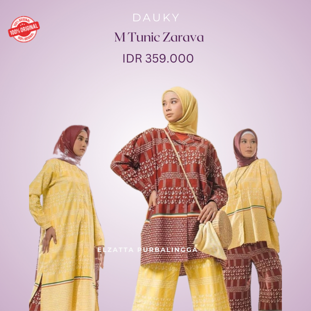 Dauky M Tunic Zarava Tunic Motif Bahan Katun Dauky