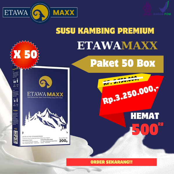 

Etawamaxx 50 Box - Susu Kambing Etawamaxx Asli dan Krimer Bubuk Rasa Original