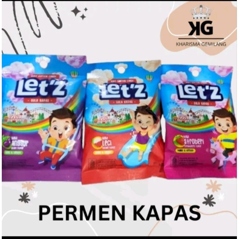 

LETZ 7 Grm varian 1 pcs permen gulali contton candy Rambut nenek anak dewasa