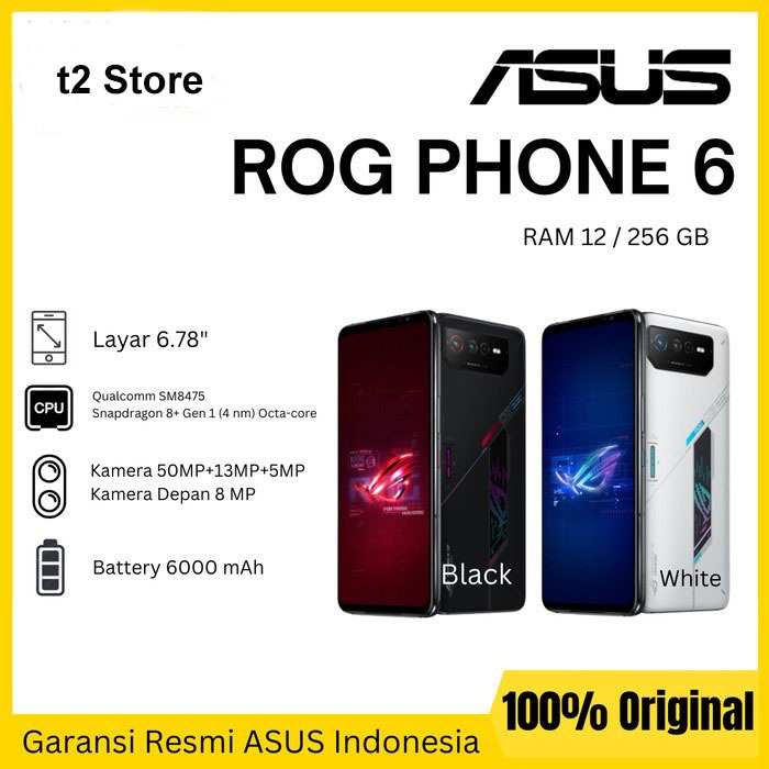 ASUS ROG 6 Ram 12Gb Internal 256Gb Garansi Resmi Asus Indonesia